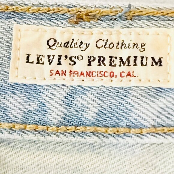 Levis 501 Women's High-Rise Tapered Button Fly Blue Denim Jeans Sz 26x25 Cotton - Picture 6 of 12